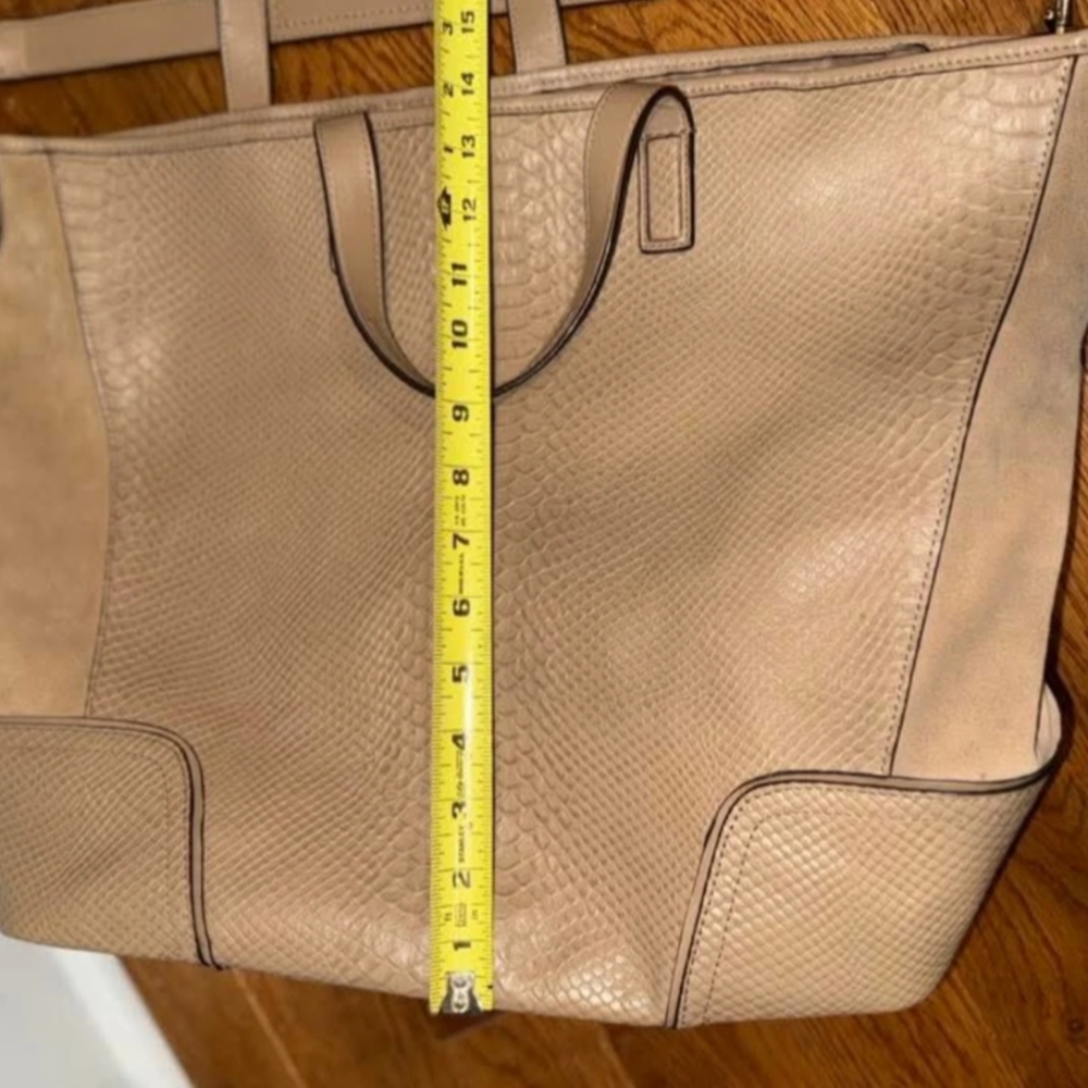 Coach Hadley Python Leather Suede Brown Shopping Tote E1461-F30963 - Picture 7 of 13